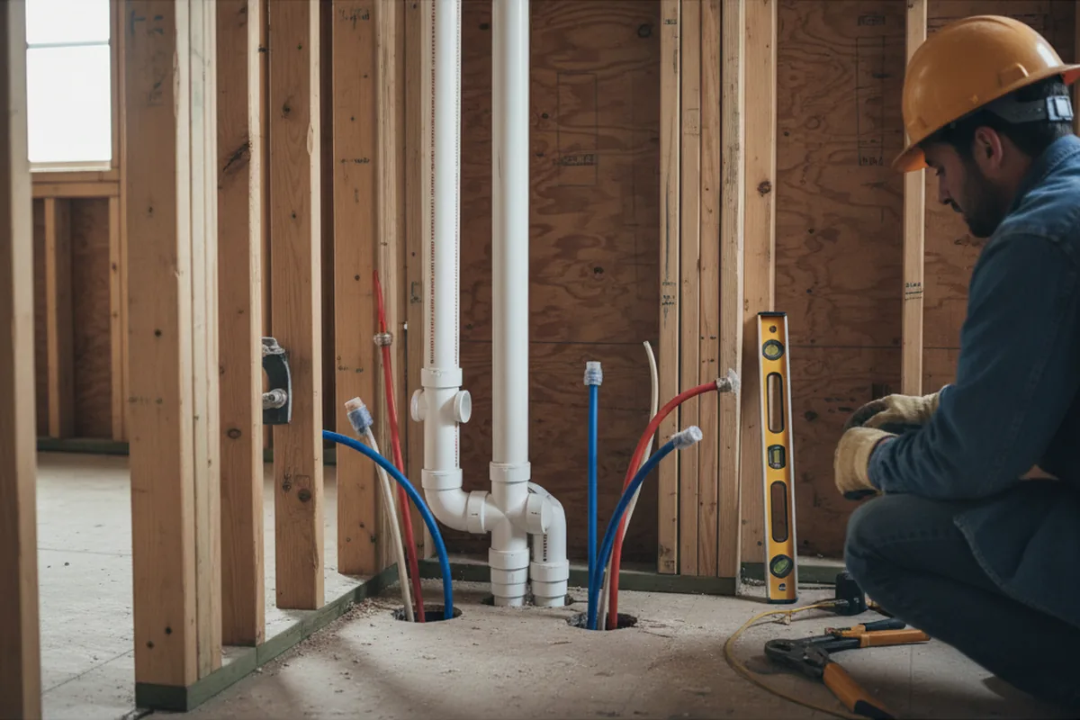 Drain and supply rough-in during Drain Cleaning in Baker City
